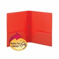 Smead Two Pocket File Folder, Red, PK25 87727